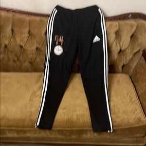 Adidas Black Sweatpants with Signature Stripes